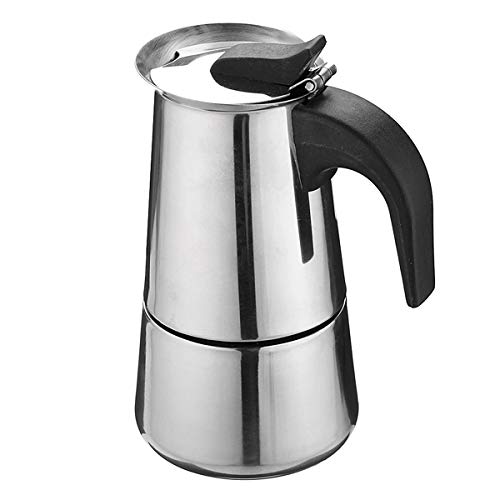 GGGarden 100ML Percolator Stove Top Espresso Moka Coffee Maker Pot Stainless Steel