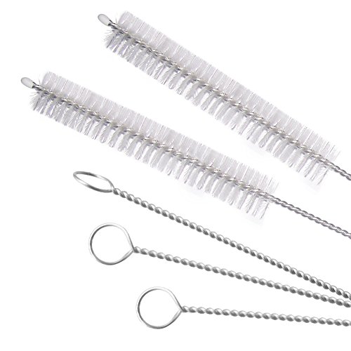 GFDesign Drinking Straw Cleaning Brushes Set 12" Extra Long 12mm Extra Wide Pipe Tube Cleaner Nylon Bristles Stainless Steel Handle - 12" x 1/2" (12mm) - Set of 4