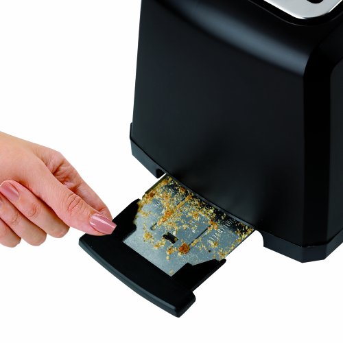 BLACK+DECKER 2Slice Toaster, Square, Black with Chrome Accents