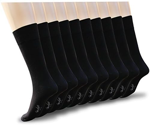 10-Pack black Bamboo Fiber Socks (Small 6-9 (m), 8-11 (f), Black)