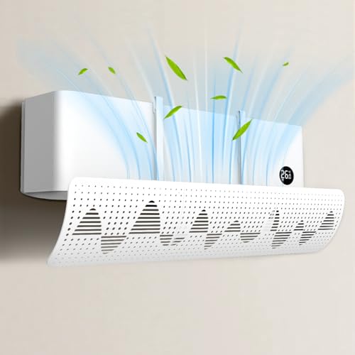 Deflector Aire Acondicionado Universal, Desviador Aire Acondicionado Ajustable Portátil, Deflectores de Aire Acondicionado de Pared para el Hogar, Oficina, Ancianos, Recién Nacidos (Blanco)