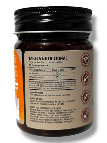Suplemento Uxi Amarelo e Unha de Gato 700mg 60 Cápsulas Equilíbrio e Bem Estar Feminino