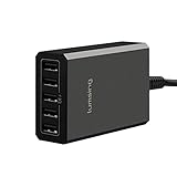 Lumsing USB desktop charger 5V 8A 5 ports With Intelligent Control Chipset for iPhone iPadd HTC LG Motorola Samsung Galaxy Smartphones Tablets(Black)