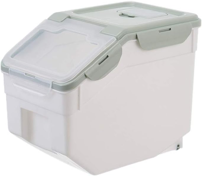 NszzJixo9 10kg/15kg Rice Storage Container - Multi-function Sealed Insect-proof And Moisture-proof Rice Storage Box for Rice, Snack, Pet Food and More (M)