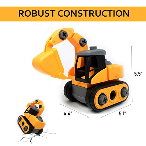 WisToyz Take Apart Toys, Toy Vehicles, Assembly Toy Excavator Constructions Set, Building Vehicle Play Set Screwdriver, Ideal Educational Toy Toddlers, Boys & Girls Aged 3, 4, 5, 6 - Thumbnail 4