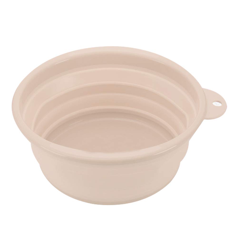 MOOUK Collapsible Washing Up Bowl Basin, Round, Multipurpose Foldable Bucket, Outdoor Travel Camping Hiking Caravan Water Carrier (S, Beige)