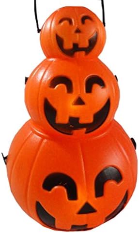 AmazingUSA Halloween Pumpkin Pot Jack-O-Lantern Bend Eye Set 3pcs(L 6.2"+ M4.7+ S2.7)