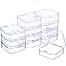 SATINIOR 12 Pack Clear Plastic Beads Storage Containers Box with Hinged Lid for Beads and More (2.12 x 2.12 x 0.79 Inch)