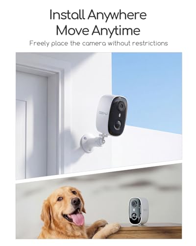 COOAU 2.5K/4MP Solar Security Camera Wireless Outdoor, Faster Charging, with 64GB SD Card, Color Night Vision, Dual-Band WiFi (2.4GHz & 5GHz),Powered by Solar Energy, No Monthly Fee