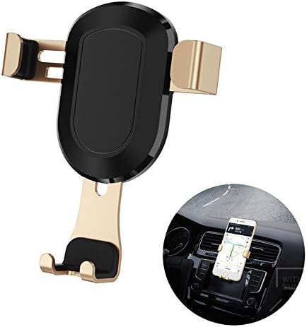 Car Phone Holder, Air Vent Car Mount, One-Handed Performance Compatible for iphone 7/7plus 6 6s, Samsung Galaxy S7 S6 &amp; Other Smartphone (Golden)