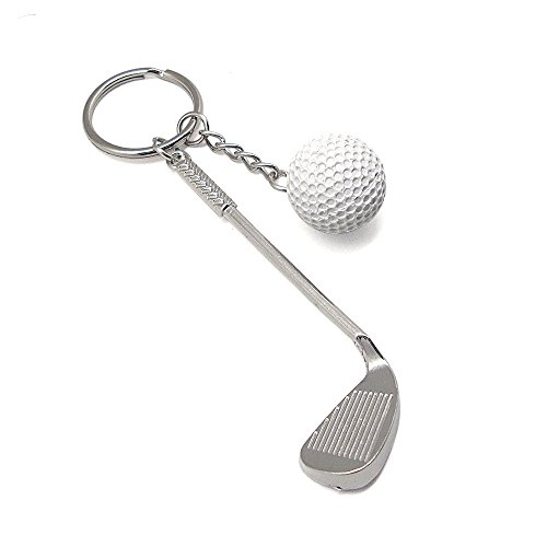White golf clubs keychain creative fashion sports keyring key cha…