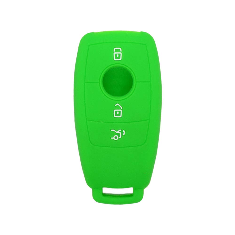 BROVACS Silicone Cover Protector Case Holder Skin Jacket Compatible with MERCEDES BENZ E Class 3 Button Smart Remote Key Fob CV4957 Light Green