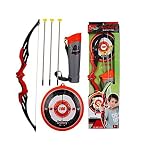 AJMERI Archery Bow & Arrow Toy Set For Kids, Shooting-Set With Target, Quiver & Suction Cup Arrows, Age 5, 6, 7, 8, 9 Years Old Boys & Girls, Multicolor