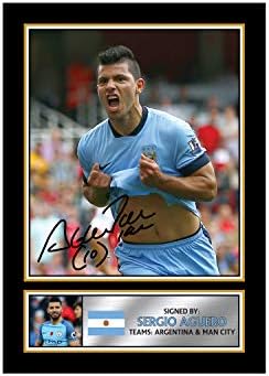 A4 POSTER ONLY of KUN SERGIO AGUERO 2 Signed Autographed Poster Print - OPTIONAL FRAMING, an Excellent Gift or present for Fan memorabilia