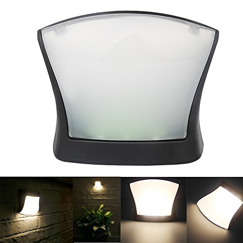 Uniquefire Solar Light Outdoor,3LED Light,Solar Powered Waterproof Exterior Security Wall Light Great for Patio,Deck,Yard,Garden,Path,Home,Driveway,Stairs (1 Pack (Warm White))