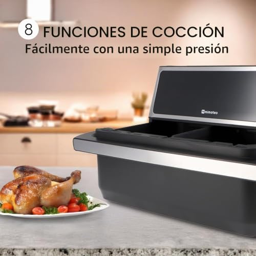 – Air Fryer Double Touch 11L (5,5+5,5L) Freidora de Aire Doble sin Aceite, 2850W, 10 Menús, Pantalla Táctil, Temporizador 60min regulable, 80-200°C, Cocina Fácil y Saludable