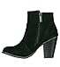 Breckelle's Women's HEATHER-34 Faux Suede Chunky Heel Ankle Booties