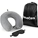 Travel Pillow Set, VenusCare Neck Support Memory Foam Pillow with Natural Mulberry Silk Black Sleep Mask