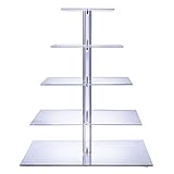 BonNoces 5 Tiers Square Acrylic Large Pastry