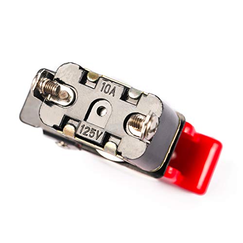 image for CZC AUTO 5 Pack Rocker Toggle Switch ON OFF with Red Aircraft Safety C