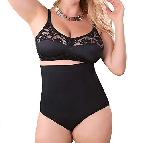 DREAM SLIM Women's High-Waist Seamless Body Shaper Briefs Firm Control Tummy Slimming Shapewear Panties Girdle Underwear(Black, XL/XXL)