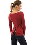 PattyBoutik Women's V Neck Lace Up Back Top