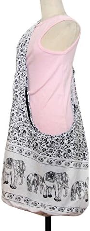 Hippie Elephant Sling Crossbody Bag Shoulder Bag Purse Thai Top Zip Handmade New Color White Free shipping 1pcs