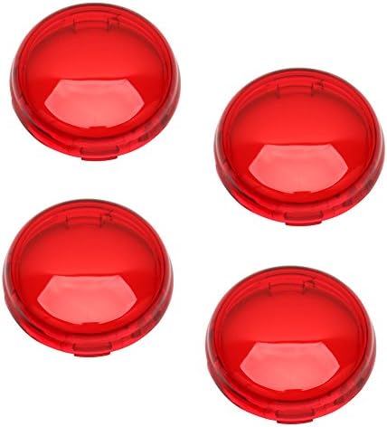 Pack of 4 Deuce Style Red Bullet Turn Signal Perfect Replacement Lens Covers for Harley-Davidson (Red)