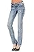 VIRGIN ONLY Women's Slim Fit Straight Leg Washed Denim Jeans (Light Denim , Size 9)