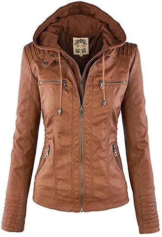 Heroic spirit Hooded Women Jacket Black Winter Motor Coat Slim Thick Zipper Casual Parka Overcoat PU Jacket Coats