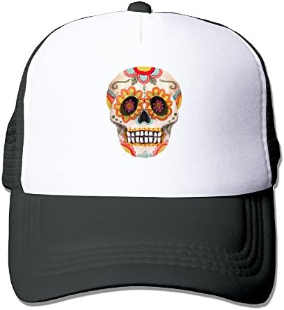 Sugar Skull Flowers Mexico Mexican Tradition Trucker Hat Summer Mesh Cap Modern Urban Style Cap