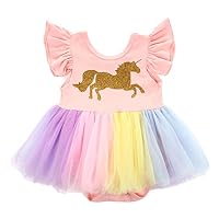 JiaDuo Baby Toddler Girls Unicorn Dress Mesh Tutu Skirt Party Costume Outfit Romper 18-24 Months