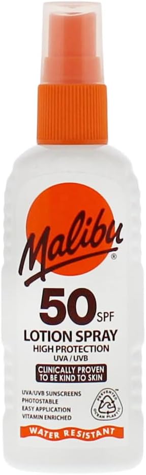 Malibu Sun SPF 50 Lotion Spray 100ml High Protection Water Resistant