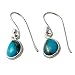 NOVICA Reconstituted Turquoise .925 Sterling Silver Dangle Earrings, Beautiful Blue Goddess'