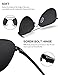 LUENX Men Women Aviator Sunglasses Polarized Non-Mirror Black Lens Black Metal Frame with Accessories UV 400 Protection 60MM