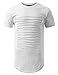URBANCREWS Mens Hipster Hip Hop Ripped Zipper Crewneck T-Shirt White XLarge