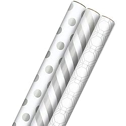 Hallmark Silver and White Wrapping Paper with