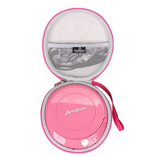 CD Player Case Compatible for ByronStatics PCD220B/GPX PCB319B/PC332B Products Portable Disc CD Player, Travel Carrying Stoarge Holder for Arafuna/MEGATEK/Deluxe Products(Pink, Case Only)