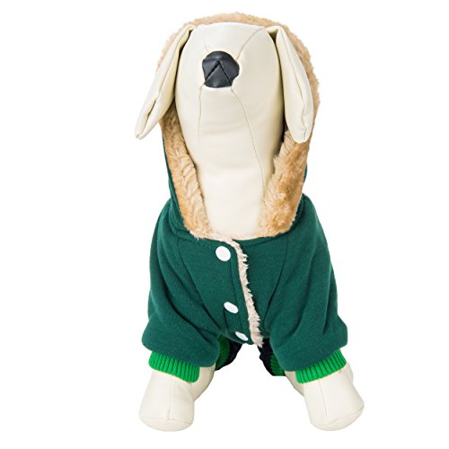 CueCue Pet Plaid Pet Hoodie, Green/Blue/White, Large