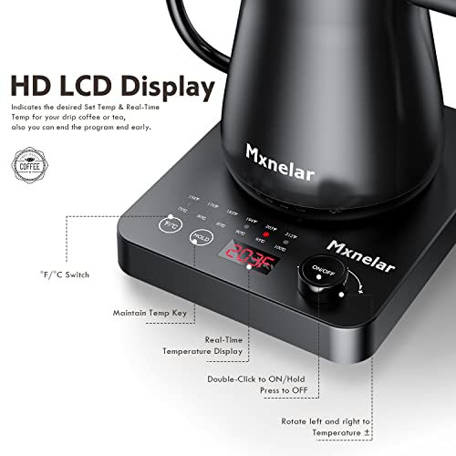 Gooseneck Electric Kettle with 6 Variable Presets, Pour Over Kettle