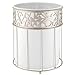 InterDesign Vine Wastebasket Trash Can, White/Satin