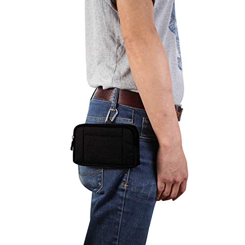 Heren Telefoonhouder voor Riem, Kleine Lopende Buidel, 6.5"/6.3" Horizontaal Telefoonriem Tas Ritssluiting Telefoonhoesje Camping Wandelen Outdoor Heuptas Riem Holster Telefoon Zak met Karabijnhaak - Image 8