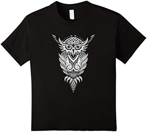 Kids Black Owl Tatto Tshirt Tee Shirt 6 Black