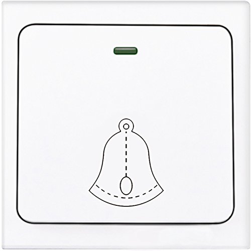 Battery Free Push Button in White (Individual), 150 Feet Range, Can Only be Paired with Atticus Electronics Battery Free Wireless Doorbell Set