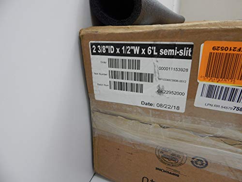 Tubolit DGT20012S 2" IPS x 1/2" Foam Semi-Split Pipe Insulation - 72 Lineal Feet/Carton, Polyethylene