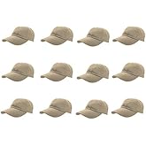 Gelante Baseball Caps Hats 100% Cotton Plain Blank Adjustable Size Wholesale Bulk of 12 Pack
