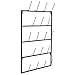 5 Tier Black Metal Wall Mounted Kitchen Mug Hook Display/Cup Storage Organizer Hanger Rack - MyGift