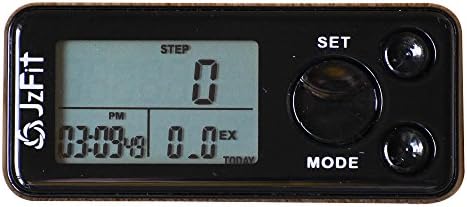 JzFit Walking 3D Pedometer with Clip &amp; Lanyard Strap - Accurate Step Counter with 15-Day Memory - Fitness Tracker for Men &amp; Women, Monitor Steps, Distance in Miles/Km, Calories Burned, &amp; Speed (Black)