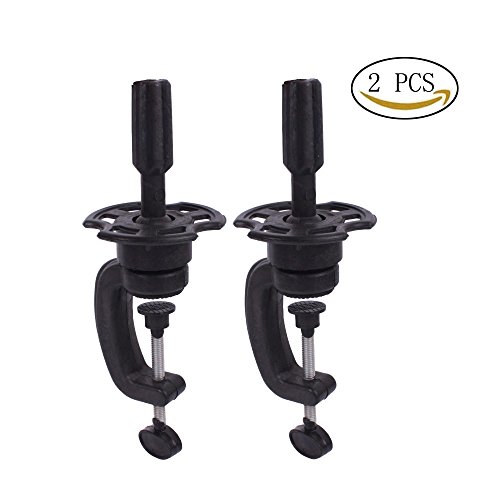 Teenitor 2 Pack Cosmetology Manikin Stand Mannequin Head Holder Clamp Black