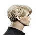 Diy-Wig Fashion Men Short Straight Blonde Wigs Natural Synthetic Hair Full Head Wig 9.5 Inches